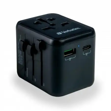 (49544) VERBATIM UTA-02 ADAPTADOR UNIVERSAL DE VIAJE CON 1 PUERTO USB-C - 1 PUERTO USB-A