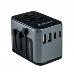 (49545) VERBATIM UTA-03 ADAPTADOR UNIVERSAL DE VIAJE CON 1 PUERTO USB-C - 2 PUERTO USB-A - 2 PUERTO USB-C