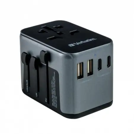 (49545) VERBATIM UTA-03 ADAPTADOR UNIVERSAL DE VIAJE CON 1 PUERTO USB-C - 2 PUERTO USB-A - 2 PUERTO USB-C