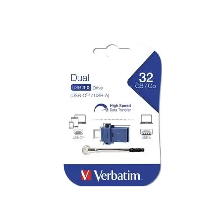 (49966) VERBATIM PENDRIVE GO 32GB HIGH SPEED DUAL USB-C/USB-A 3.0