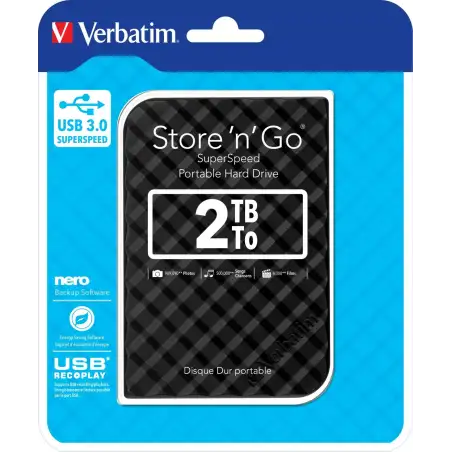 (53195) VERBATIM DISCO DURO PORTÁTIL STORE 'N' GO 2TB HDD 2.5" GEN 2