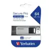 (98666) VERBATIM PENDRIVE SECURE PRO 64GB RETRÁCTIL USB 3.2 HARDWARE ENCRYPTION PLATA