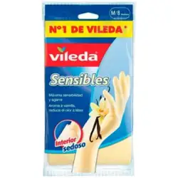 (112168) VILEDA GUANTES SENSIBLES SATINADOS TALLA MEDIANA