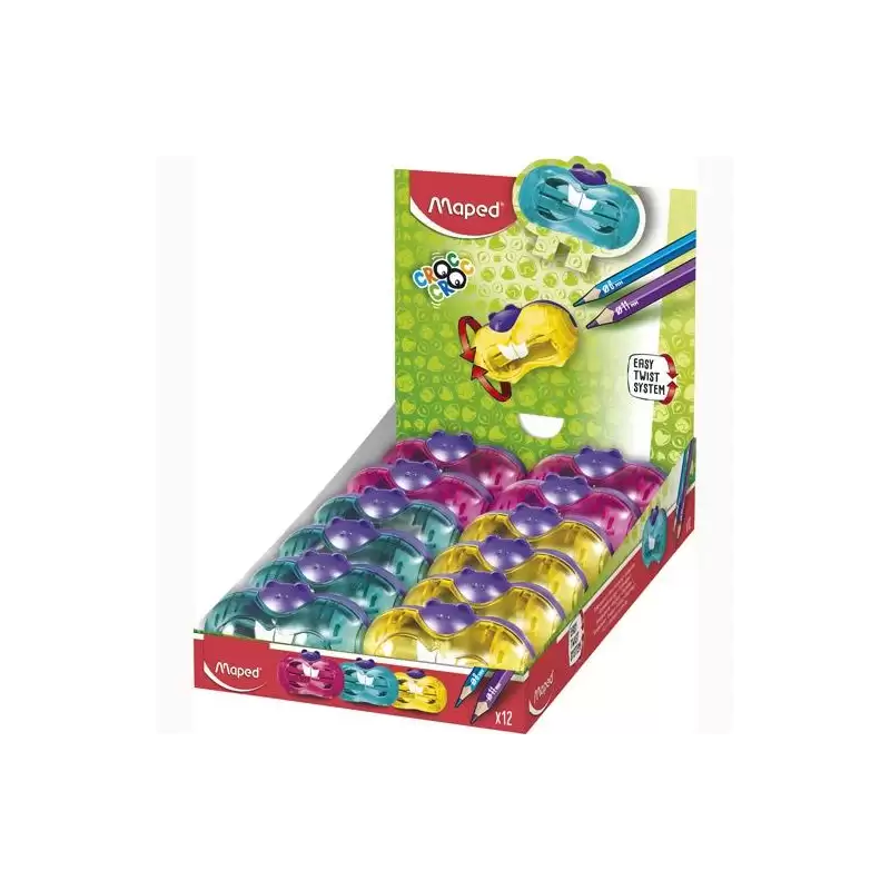 (018411) MAPED AFILALÁPICES CROC CROC TWIST 2 ORIFICIOS COLORES SURTIDOS EXPOSITOR 12U