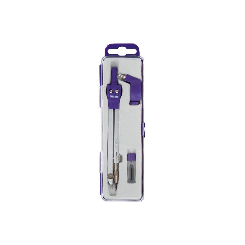 (11101B) MILAN COMPÁS UNIVERSAL CON PATA ARTICULADA + ADAPTADOR + 2 MINAS SERIE ACID AZUL