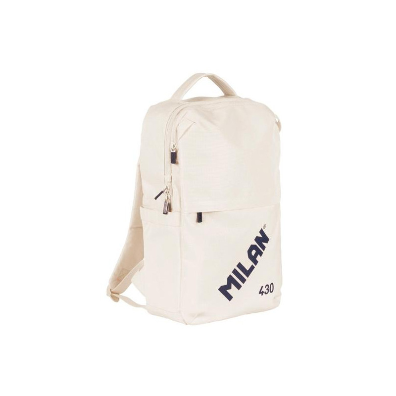 (624201SNCBG) MILAN MOCHILA URBANA COMPACTA CON CIERRE DE SEGURIDAD 15L COLECCIÓN 430 SINCE 1918 BEIGE