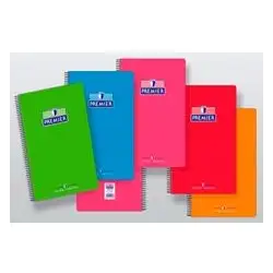 (2285-90) ZORRILLA CUADERNO ESPIRAL PREMIER 80H FOLIO 90GR 4X4 T/ CARTÓN CONTRACOLADO EXTRADURO COLORES SURTIDOS