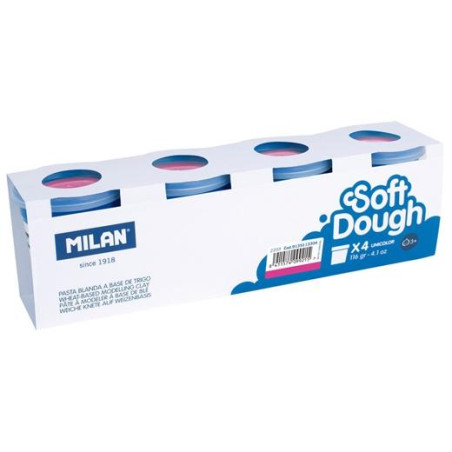 (9135113304) MILAN PASTA BLANDA SOFT DOUGH BOTE 116GR ROSA CAJA 4 UD