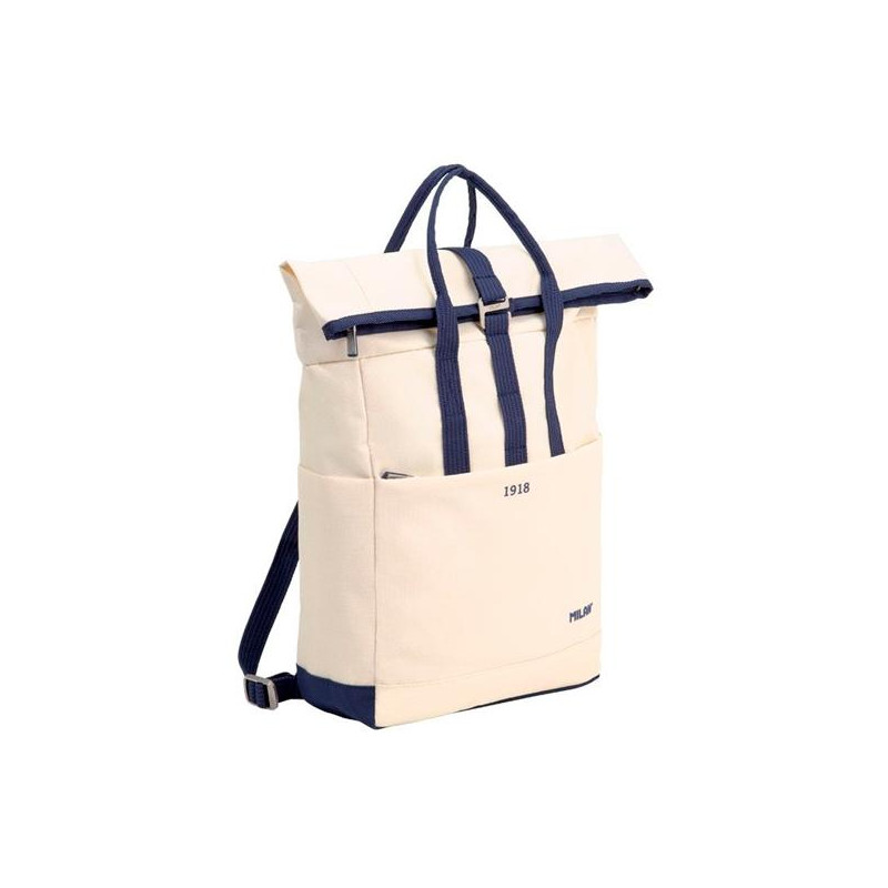 (624302SNCBG) MILAN MOCHILA URBANA C/CIERRE SUPERIOR ENRROLLABLE 10L SERIE 1918 BEIGE
