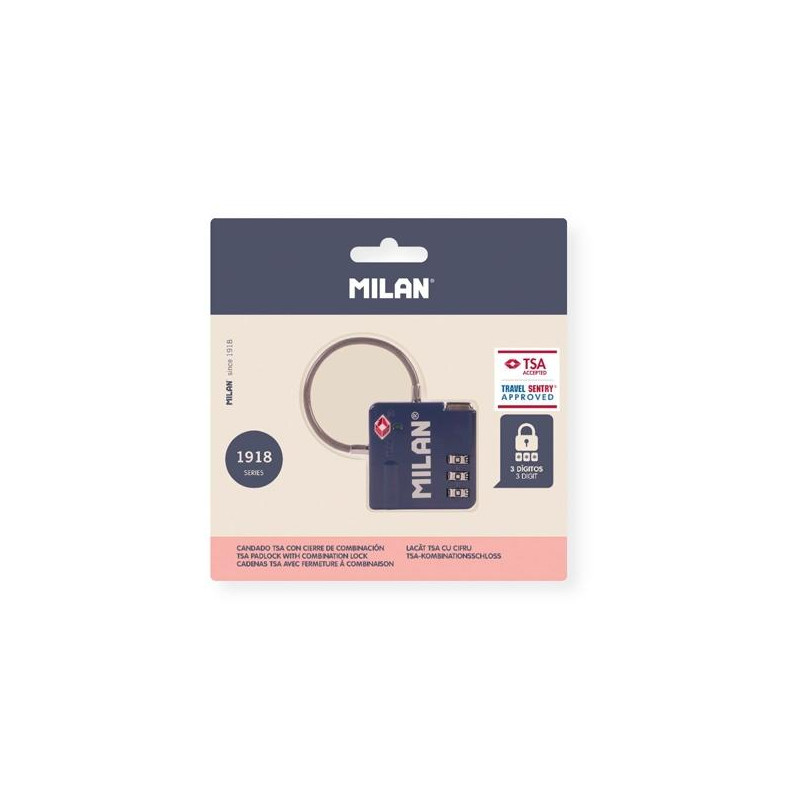 (BWM10527SNCB) MILAN CANDADO TSA CON CIERRE DE COMBINACIÓN COLECCIÓN 430 SINCE 1918 AZUL