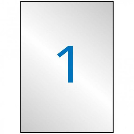 (10071) APLI ETIQUETAS ADHESIVAS METALIZADAS 210X297MM LÁSER C/RECTOS 1 X 20H PLATA