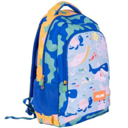 (624601BD) MILAN MOCHILA ESCOLAR 2 CREMALLERAS 21L SERIE ESPECIAL BLUE ODYSSEY