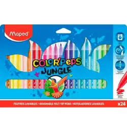 (845904) MAPED ROTULADORES COLOR´PEPS JUNGLE 2.0 ESTUCHE DE 24 C/SURTIDOS