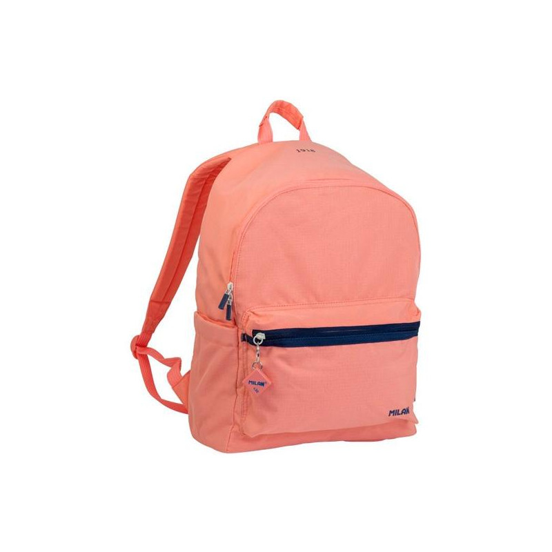 (624605SNCP) MILAN MOCHILA URBANA CLÁSICA 2 CREMALLERAS 22L SERIE 1918 ROSA