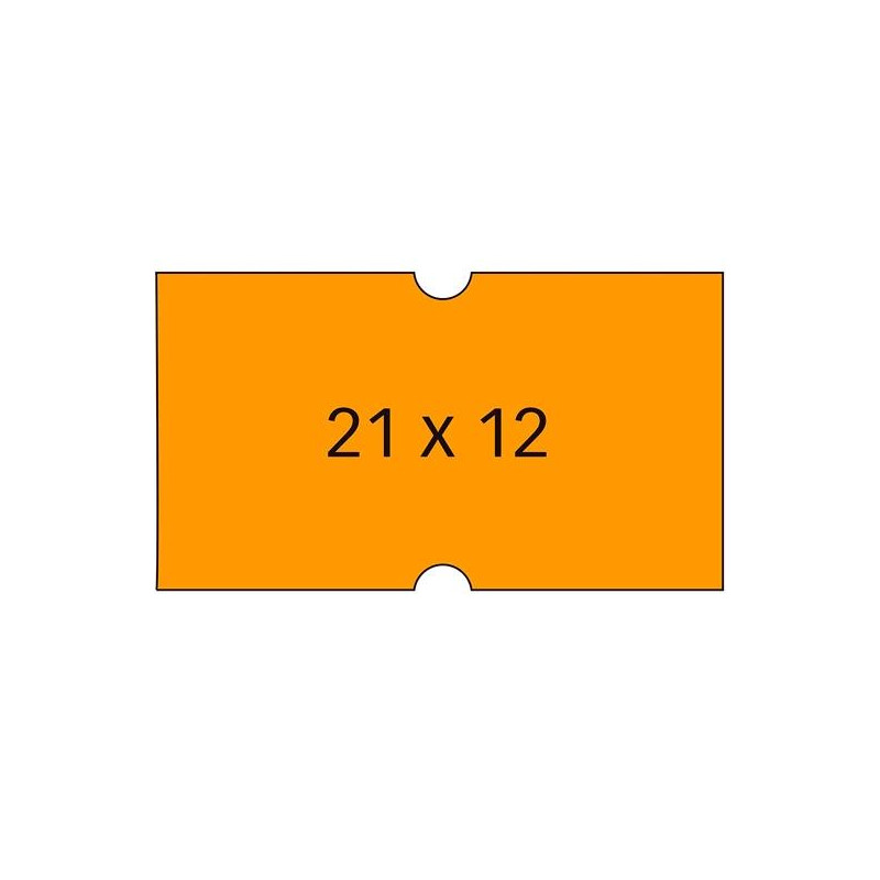 (100912) APLI ETIQUETAS PARA ETIQUETADORA DE PRECIOS  21X12MM C/RECTOS 6 ROLLOS DE 1000 NARANJA