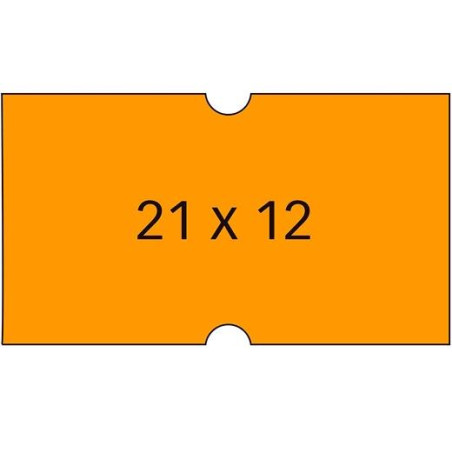 (100912) APLI ETIQUETAS PARA ETIQUETADORA DE PRECIOS  21X12MM C/RECTOS 6 ROLLOS DE 1000 NARANJA