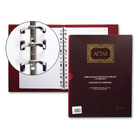 (MR4102) MIQUELRIUS LIBRO DE ACTAS DIN A4 NATURAL 100 HOJAS REMOVIBLES