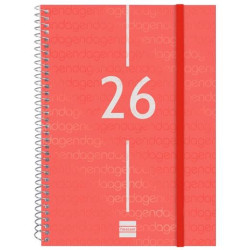 (741453026) FINOCAM AGENDA ESPIRAL YEAR E10-155X212MM SVH TAPA PP ROJO 2026