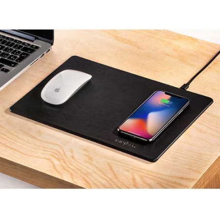 (MB-PAD) MINIBATT ALFOMBRILLA PARA RATÓN COLOR NEGRO CON CARGA INALÁMBRICA QI