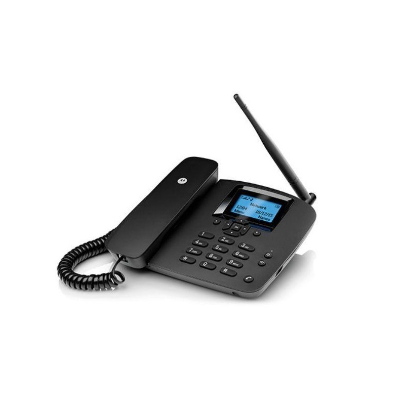 (E98000N07B1AES) MOTOROLA TELEFONO FIJO FW200L CON SIM 2G GSM CON BATERIA AUXILIAR NEGRO