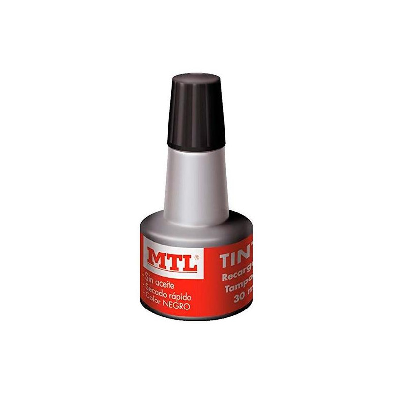 (79537) MTL TINTA DE SELLAR PARA RECARGA DE TAMPONES 30ML NEGRO