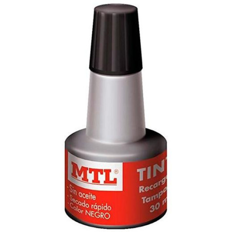 (79537) MTL TINTA DE SELLAR PARA RECARGA DE TAMPONES 30ML NEGRO