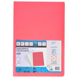 (400040853) GIO SUBCARPETA SIMPLE CARTULINA FOLIO 180GR ROJO PASTEL -50U-