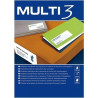 (04707) MULTI-3 ETIQUETAS ADHESIVAS 105X35MM INKJET/LÁSER C/RECTOS 16 X 100H BLANCO