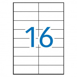 (04708) MULTI-3 ETIQUETAS ADHESIVAS 105X37MM INKJET/LÁSER C/RECTOS 16 X 100H BLANCO
