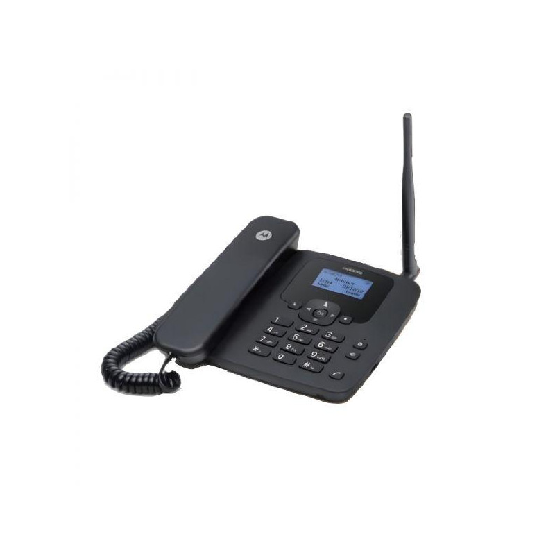 (G96000N18B1AES) MOTOROLA TELEFONO FIJO FW410L CON SIM 4G GSM CON BATERIA AUXILIAR Y FUNCIONA COMOPUNTO DE ACCESO WIFI NEGRO