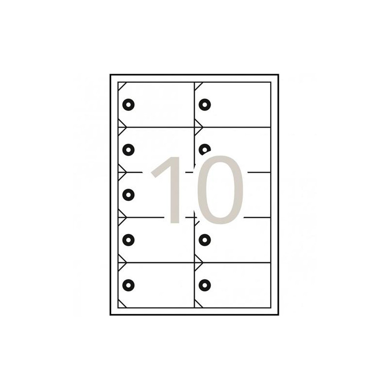 (10149) APLI ETIQUETAS COLGANTES C/ARANDELA 98X57MM INKJET/LÁSER 10 X 10H BLANCO