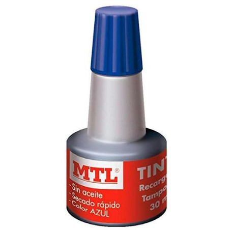 (79535) MTL TINTA DE SELLAR PARA RECARGA DE TAMPONES 30ML AZUL