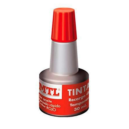 (79536) MTL TINTA DE SELLAR PARA RECARGA DE TAMPONES 30ML ROJO