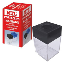(79291) MTL PORTACLIPS IMANTADO DEPÓSITO TRANSPARENTE PLÁSTICO EMBOCADURA NEGRO