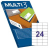 (04704) MULTI-3 ETIQUETAS ADHESIVAS 70X37MM INKJET/LÁSER C/RECTOS 24 X 100H BLANCO