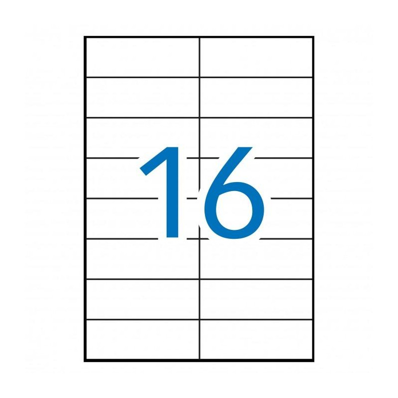 (04708) MULTI-3 ETIQUETAS ADHESIVAS 105X37MM INKJET/LÁSER C/RECTOS 16 X 100H BLANCO