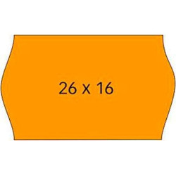 (101719) APLI ETIQUETAS REMOVIBLES PARA ETIQUETADORA DE PRECIOS 26X16MM C/SINUSOIDAL 6 ROLLOS DE 1000 NARANJA