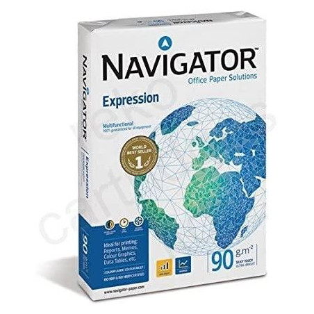 (NAVI 90 azul) NAVIGATOR A4 90GR UNIVERSAL -5 PAQUETES-