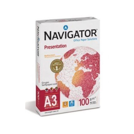 (NAVI100  A3) NAVIGATOR PAPEL FOTOCOPIADORA DIN A3 100GR PAQUETE DE 500 HOJAS BLANCO