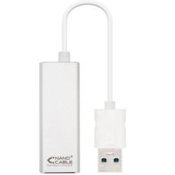 (10.03.0401) NANOCABLE CONVERSOR USB 3.0 A ETHERNET GIGABIT 10/100/1000 MBPS BLANCO 15CM