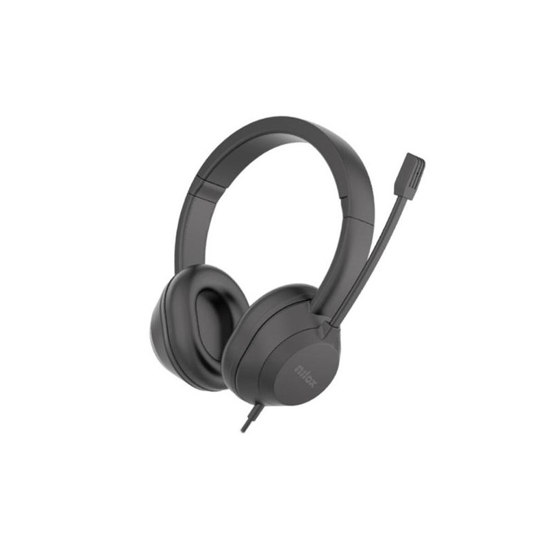 (NXAUSB02) NILOX AURICULARES MICRÓFONO BIAURAL ESTEREO C/ CABLE USB NEGRO
