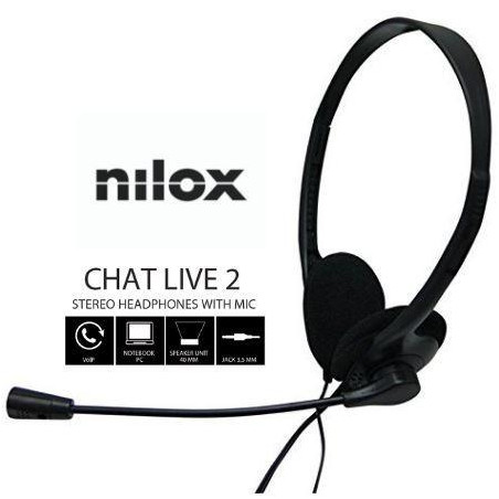 (NXCM0000004) NILOX AURICULARES MICRÓFONO CHAT LIVE 2 C/ CABLE JACK 3.5MM NEGRO