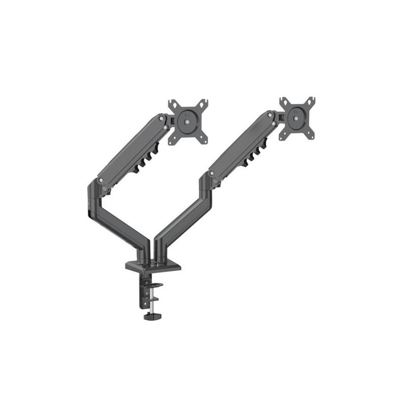 (NXDMA02B) NILOX SOPORTE DE MESA GIRATORIO E INCLINABLE 2 BRAZOS ARTICULADO HASTA 32" NEGRO