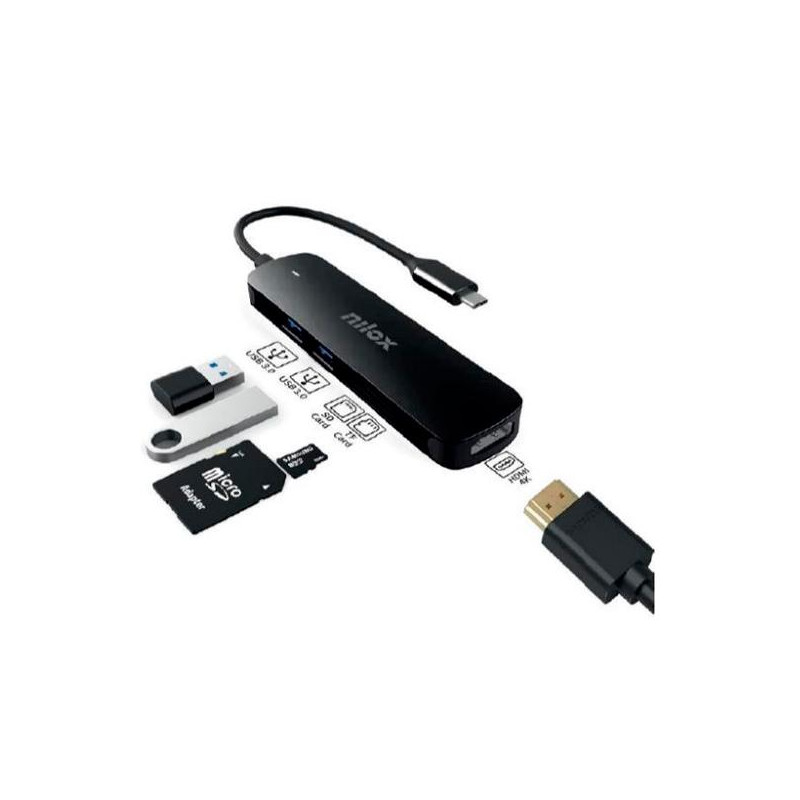 (NXDSUSBC05) NILOX DOCK STATION 5 EN 1 USB-C A 1XHDMI 4K
