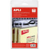 (10586) APLI COLGADORES AUTOADHESIVOS 34X48MM PACK 100U PLÁSTICO TRANSPARENTE