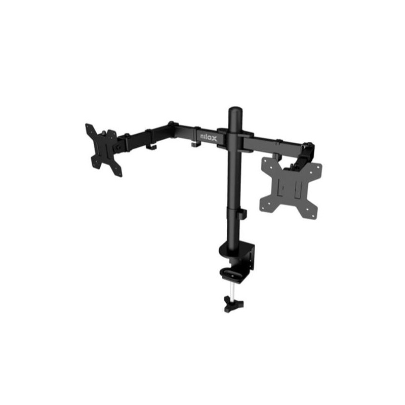 (NXDMA01B) NILOX SOPORTE DE MESA GIRATORIO 2 BRAZOS PARA MONITOR 8KG HASTA 32" NEGRO