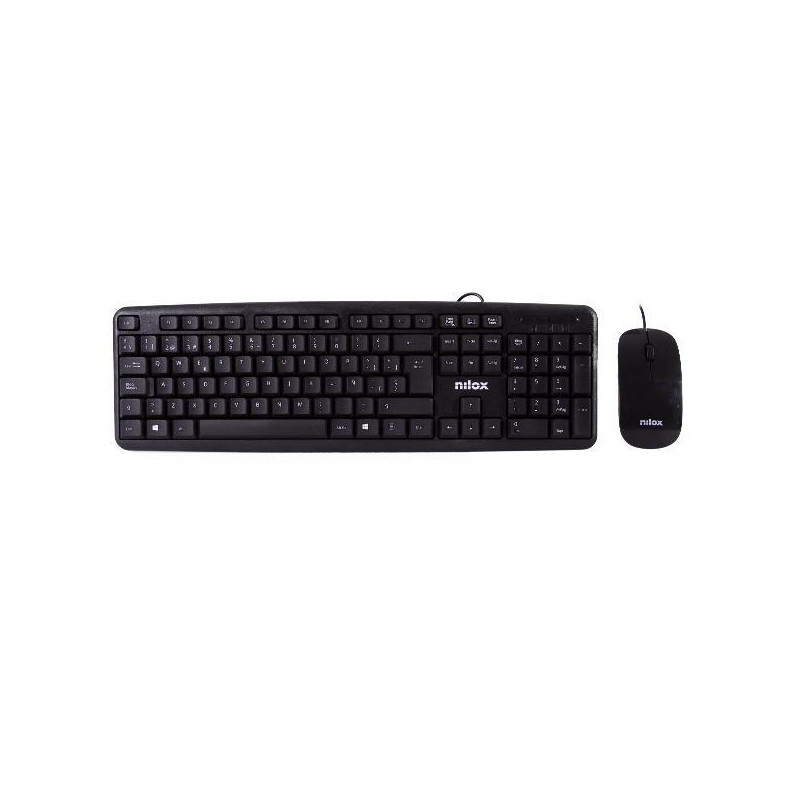 (NXKME000004) NILOX COMBO TECLADO + RATÓN FLAT CABLE USB NEGRO