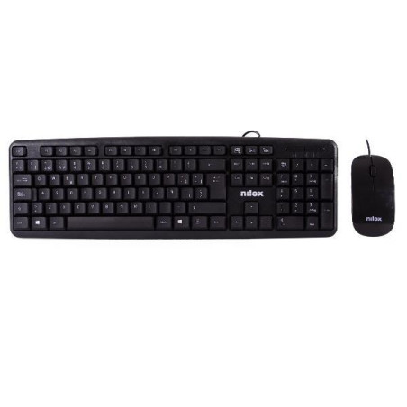 (NXKME000004) NILOX COMBO TECLADO + RATÓN FLAT CABLE USB NEGRO