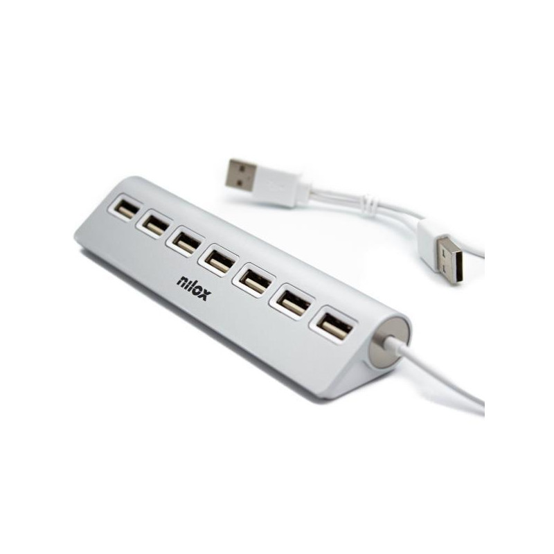 (NXHU7ALU2) NILOX HUB 7 PUERTOS USB 2.0 - ALUMINIO