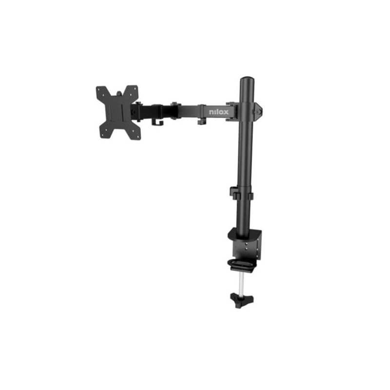 (NXSMA01B) NILOX SOPORTE DE MESA GIRATORIO E INCLINABLE 1 BRAZO HASTA 32" NEGRO